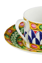 Limoni Carretto Fine Porcelain Tea Cup & Saucer